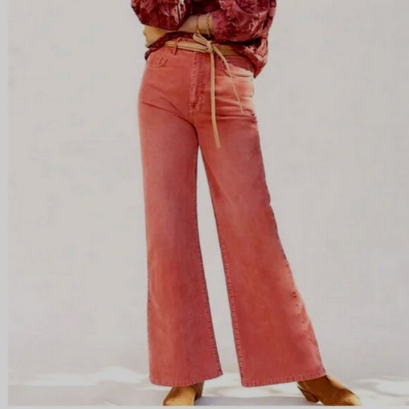 Anthropologie Denim - Anthropologie Pilcro The Annie Wide-Leg Corduroy Jeans Cords Cocoa Pink 28 NWT